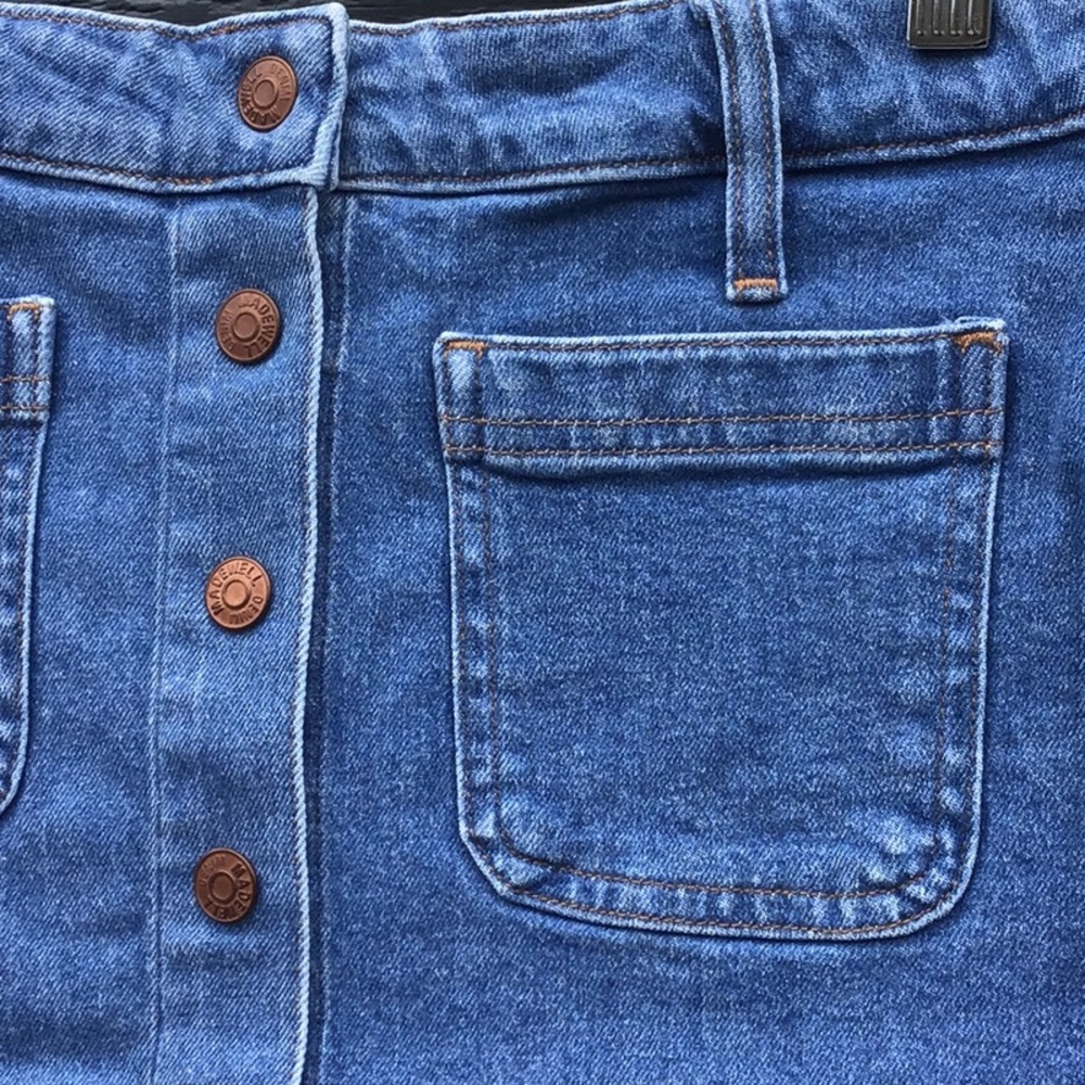 NWOT Madewell Button-Up Patch Pocket Denim Skirt - Picture 4 of 11